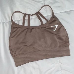 GYMSHARK BEIGE SPORTS BRA